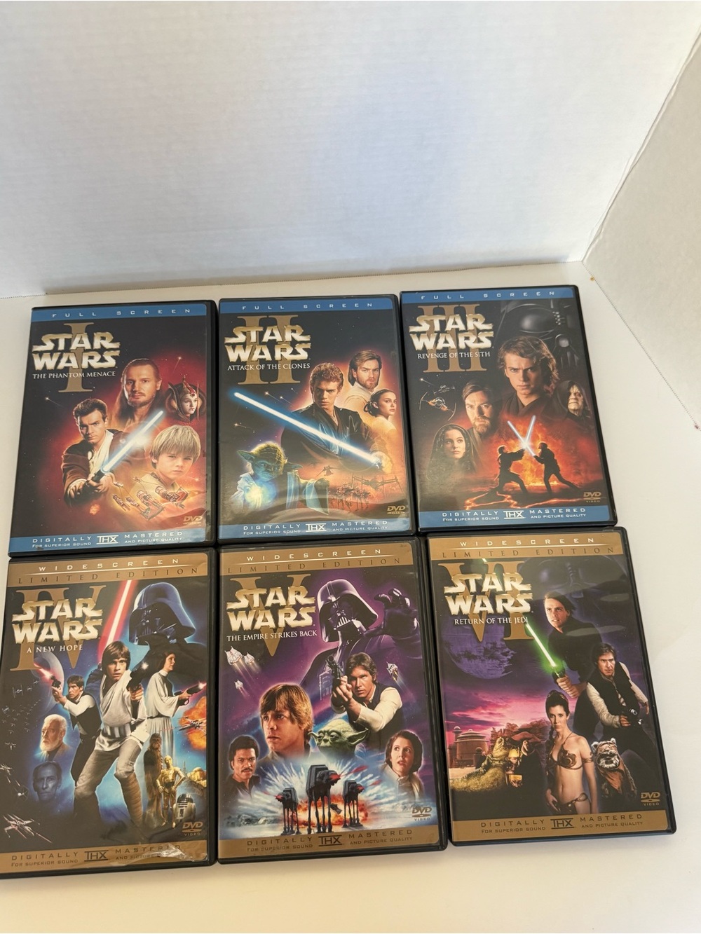 Star Wars Complete 12-Disc DVD Lot Episodes 1-6 Unaltered Original Theatrical LE
